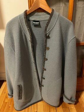 Geiger Women Light Green Knit Cardigan